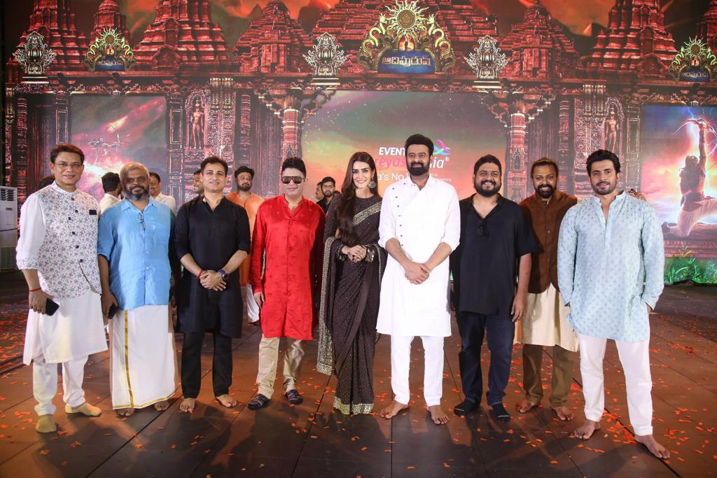 Director Om Raut, producer Bhushan Kumar and actors – Prabhas, Kriti Sanon, Sunny Singh and Devdatta Nage - launched the final trailer of Adipurush at Tirupati. 